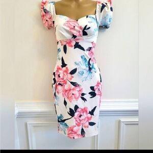 Olive Tree Floral Mini Dress Size S